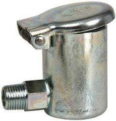 Gits - 3/16 Ounce Capacity, 1/8-27 Thread, Steel, Zinc Plated, Elbow with Hex Body, Oil Cup - 1-7/16" High, 3/8" Thread Length, Wick Feed - A1 Tooling