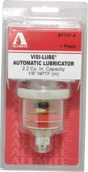 Alemite - 1.22 Ounce Reservoir Capacity, 1/8 NPTF Thread, Steel, Spring-Loaded, Grease Cup and Lubricator - -40 to 65.56°C Operating Temp, 0.15 to 0.24 Bar Operating Pressure - A1 Tooling