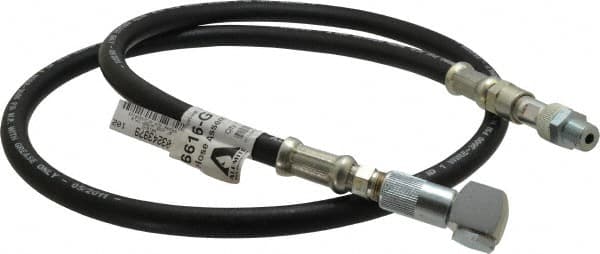 Alemite - 5-1/2' Long, Grease Gun Hose & Coupler Assembly - Includes Check Valve & Swivel - A1 Tooling