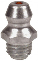 Alemite - Straight Head Angle, 1/4-28 NPT Steel Standard Grease Fitting - 5/16" Hex, 31/32" Overall Height, 5/8" Shank Length, 10,000 Operating psi - A1 Tooling