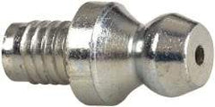 Alemite - Straight Head Angle, Drive-In Grease Fitting - 5/8" Overall Height, 1/4" Shank Length, Zinc Plated Finish - A1 Tooling