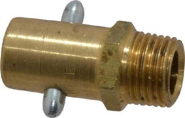 Alemite - Straight Head Angle, 1/8 PTF Brass Pin-Style Grease Fitting - 7/16" Hex, 31/32" Overall Height, 17/64" Shank Length, 3,000 Operating psi, Zinc Plated Finish - A1 Tooling