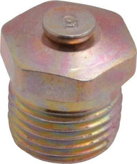 Alemite - 1/8 Thread, 1 to 5 psi Relief Pressure, Steel, Zinc Plated, Relief Vent - 7/16" Hex Flats Diam - A1 Tooling