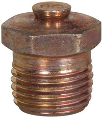 Alemite - 1/8 Thread, 7.5 to 15 psi Relief Pressure, Steel, Zinc Plated, Relief Vent - 7/16" Hex Flats Diam - A1 Tooling