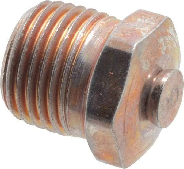 Alemite - 1/8 Thread, 45 to 80 psi Relief Pressure, Steel, Zinc Plated, Relief Vent - 7/16" Hex Flats Diam - A1 Tooling