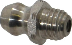 Alemite - Straight Head Angle, 1/4-28 Taper Stainless Steel Standard Grease Fitting - 5/16" Hex, 17/32" Overall Height, 3/16" Shank Length - A1 Tooling