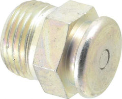 Alemite - Straight Head Angle, 1/2 NPTF Button-Head Grease Fitting - 7/8" Hex, 1-1/16" Overall Height, 1/2" Shank Length, 15,000 Operating psi, Zinc Plated Finish - A1 Tooling