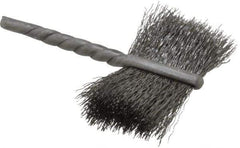 Osborn - 1-1/4" Diam Flat Steel Tube Brush - 0.005" Filament Diam, 5/8" Brush Length, 2-1/4" OAL, 1/8" Diam Shank - A1 Tooling