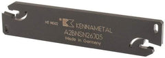 Kennametal - 1.0236" Blade Height, 0.1732" Blade Width, 4.3307" OAL, Neutral Cut, Double End Indexable Cut-Off Blade - 40mm Max Depth of Cut, A2BNSN Blade, A2 Cut-Off Series - A1 Tooling