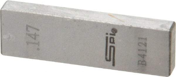 SPI - 0.147" Rectangular Steel Gage Block - Accuracy Grade 0, Includes NIST Traceability Certification - A1 Tooling