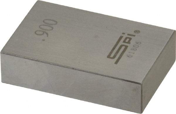 SPI - 0.9" Rectangular Steel Gage Block - Accuracy Grade 0, Includes NIST Traceability Certification - A1 Tooling