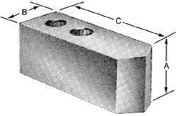 Northfield - 4" Chuck Capacity, Northfield Air Style Attachment, Square Soft Lathe Chuck Jaw - 3 Jaws, Steel, 1.895mm Long x 3/4" Wide x 3" High - A1 Tooling