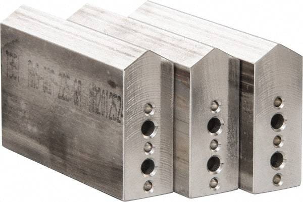 Northfield - 4" & Up Chuck Capacity, Northfield Air Style Attachment, Square Soft Lathe Chuck Jaw - 3 Jaws, Aluminum, 1.895mm Long x 3/4" Wide x 3" High - A1 Tooling