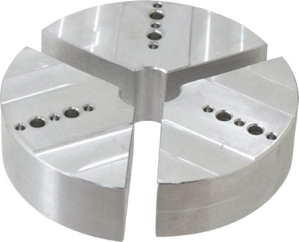 Northfield - 4" & Up Chuck Capacity, Northfield Air Style Attachment, Round Soft Lathe Chuck Jaw - 3 Jaws, Aluminum, 3.92" Wide x 1" High - A1 Tooling