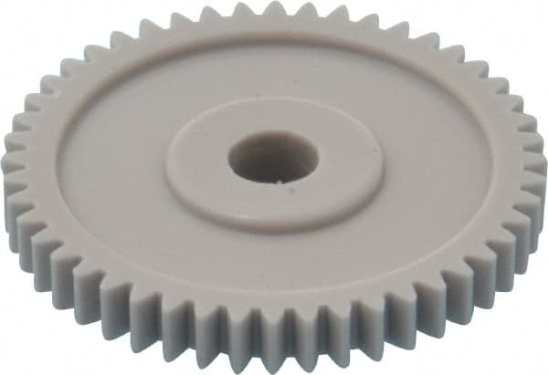 Made in USA - 32 Pitch, 1-1/2" Pitch Diam, 1-9/16" OD, 48 Tooth Spur Gear - 3/16" Face Width, 1/4" Bore Diam, 5/8" Hub Diam, 20° Pressure Angle, Acetal - A1 Tooling