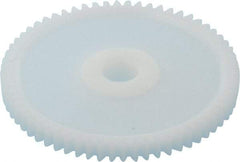 Made in USA - 32 Pitch, 2" Pitch Diam, 2-1/16" OD, 64 Tooth Spur Gear - 3/16" Face Width, 5/16" Bore Diam, 43/64" Hub Diam, 20° Pressure Angle, Acetal - A1 Tooling