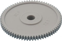 Made in USA - 32 Pitch, 2-1/4" Pitch Diam, 2-5/16" OD, 72 Tooth Spur Gear - 3/16" Face Width, 5/16" Bore Diam, 13/16" Hub Diam, 20° Pressure Angle, Acetal - A1 Tooling