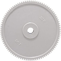 Made in USA - 32 Pitch, 3" Pitch Diam, 3-1/16" OD, 96 Tooth Spur Gear - 3/16" Face Width, 5/16" Bore Diam, 13/16" Hub Diam, 20° Pressure Angle, Acetal - A1 Tooling