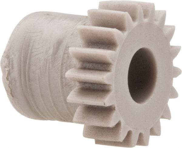 Made in USA - 48 Pitch, 3/8" Pitch Diam, 0.417" OD, 18 Tooth Spur Gear - 1/8" Face Width, 5/32" Bore Diam, 5/16" Hub Diam, 20° Pressure Angle, Acetal - A1 Tooling