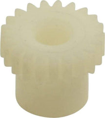 Made in USA - 48 Pitch, 7/16" Pitch Diam, 0.479" OD, 21 Tooth Spur Gear - 1/8" Face Width, 5/32" Bore Diam, 11/32" Hub Diam, 20° Pressure Angle, Acetal - A1 Tooling