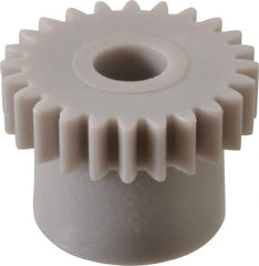 Made in USA - 48 Pitch, 1/2" Pitch Diam, 0.542" OD, 24 Tooth Spur Gear - 1/8" Face Width, 5/32" Bore Diam, 13/32" Hub Diam, 20° Pressure Angle, Acetal - A1 Tooling