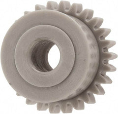 Made in USA - 48 Pitch, 0.542" Pitch Diam, 0.583" OD, 26 Tooth Spur Gear - 1/8" Face Width, 5/32" Bore Diam, 29/64" Hub Diam, 20° Pressure Angle, Acetal - A1 Tooling