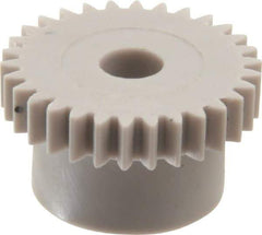 Made in USA - 48 Pitch, 5/8" Pitch Diam, 0.667" OD, 30 Tooth Spur Gear - 1/8" Face Width, 5/32" Bore Diam, 1/2" Hub Diam, 20° Pressure Angle, Acetal - A1 Tooling