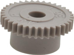 Made in USA - 48 Pitch, 3/4" Pitch Diam, 0.792" OD, 36 Tooth Spur Gear - 1/8" Face Width, 3/16" Bore Diam, 35/64" Hub Diam, 20° Pressure Angle, Acetal - A1 Tooling