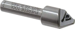 Everede Tool - 60° Included Angle, 0.588" Max Cut Diam, 5/8" Body Diam, 3/8" Shank Diam, 2-1/2" OAL, Indexable Countersink - 1 Triangle Insert, TPGH 215 Insert Style, Series IND - A1 Tooling