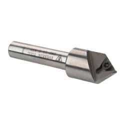 Everede Tool - 82° Included Angle, 0.583" Max Cut Diam, 5/8" Body Diam, 3/8" Shank Diam, 2-1/2" OAL, Indexable Countersink - 1 Triangle Insert, TPGH 215 Insert Style, Series IND - A1 Tooling