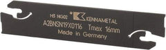 Kennametal - 3/4" Blade Height, 0.0709" Blade Width, 3.3858" OAL, Neutral Cut, Double End Indexable Cut-Off Blade - 16mm Max Depth of Cut, A2BNSN Blade, A2 Cut-Off Series - A1 Tooling