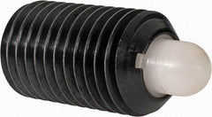 Gibraltar - M16 x 2.0, 28.5mm Thread Length, 8mm Plunger Projection, Steel Threaded Spring Plunger - 7.87mm Max Plunger Diam, 1.59 Kg Init End Force, 11.79 Kg Final End Force - A1 Tooling