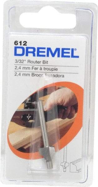 Dremel - 3/32" Diam, 1-1/4" Overall Length, High Speed Steel, Beading, Edge Profile Router Bit - 1/8" Shank Diam x 0.4" Shank Length, Uncoated, Piloted - A1 Tooling