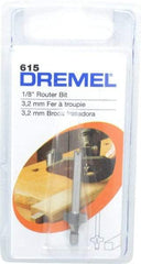 Dremel - 1/8" Diam, 1.2" Overall Length, High Speed Steel, Round-Over, Edge Profile Router Bit - 1/8" Shank Diam x 0.4" Shank Length, Uncoated - A1 Tooling