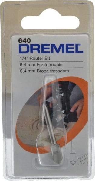 Dremel - 1/4" Diam, 1.2" Overall Length, High Speed Steel, V-Groove, Edge Profile Router Bit - 1/8" Shank Diam x 0.4" Shank Length, Uncoated - A1 Tooling