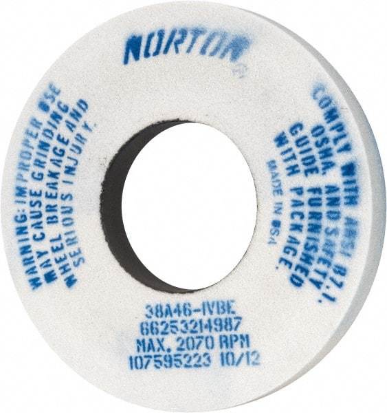 Norton - 12" Diam x 5" Hole x 1-1/2" Thick, I Hardness, 46 Grit Surface Grinding Wheel - Aluminum Oxide, Type 1, Coarse Grade, 2,070 Max RPM, Vitrified Bond, No Recess - A1 Tooling