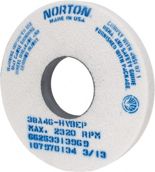 Norton - 14" Diam x 5" Hole x 1-1/2" Thick, H Hardness, 46 Grit Surface Grinding Wheel - Aluminum Oxide, Type 1, Coarse Grade, 2,320 Max RPM, Vitrified Bond, No Recess - A1 Tooling