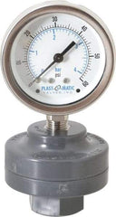 Plast-O-Matic - 60 Max psi, 2 Inch Dial Diameter, PVC Pressure Gauge Guard and Isolator - 3% Accuracy - A1 Tooling