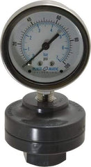 Plast-O-Matic - 100 Max psi, 2 Inch Dial Diameter, PVC Pressure Gauge Guard and Isolator - 3% Accuracy - A1 Tooling