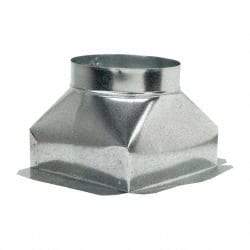 Made in USA - 8" ID Galvanized Duct Top Ceiling Box - 10" Long x 10" Wide x 7-3/4" High, Standard Gage, 12 Piece - A1 Tooling