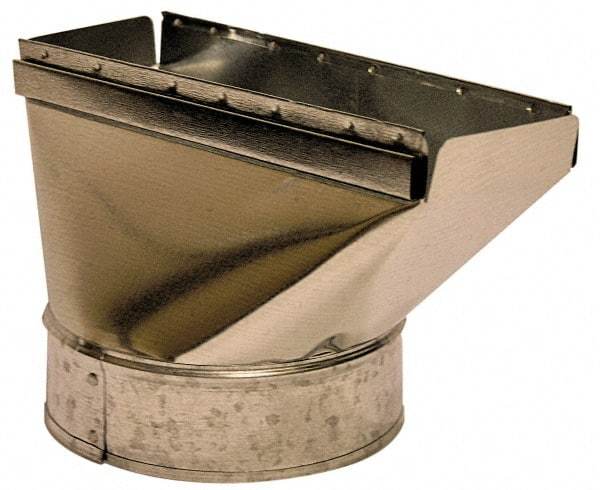 Made in USA - 6" ID Galvanized Duct Straight Stack Boot - 12" Long x 2-1/4" Wide, Standard Gage, 20 Piece - A1 Tooling