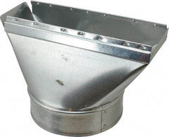 Made in USA - 6" ID Galvanized Duct Straight Stack Boot - 10" Long x 3-1/4" Wide, Standard Gage, 25 Piece - A1 Tooling