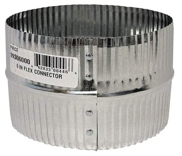 Made in USA - 8" ID Galvanized Duct Flex Connector - Standard Gage, 30 Piece - A1 Tooling