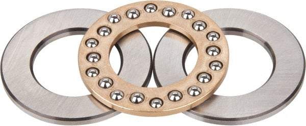 INA Bearing - 1-1/2" Inside x 2-19/32" Outside Diam, 5/8" Thick, Steel Ball Thrust Bearing - 1,340 Lbs. Static Capacity, 1,690 Max Pressure x Velocity - A1 Tooling