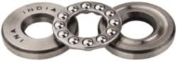 INA Bearing - 1/2" Inside x 1-7/32" Outside Diam, 9/16" Thick, Steel Ball Thrust Bearing - 3,750 Lbs. Static Capacity, 2,330 Max Pressure x Velocity - A1 Tooling