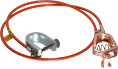 Hubbell Workplace - 19 AWG, 3 Ft., Alligator Clip, C-Clamp, Grounding Cable with Clamps - Orange, Federal Specification A-A-59466-010 - A1 Tooling