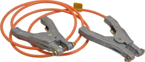 Hubbell Workplace - 19 AWG, 5 Ft., Hand Clamp, Grounding Cable with Clamps - Orange, Includes 2 Hand Clamps - A1 Tooling