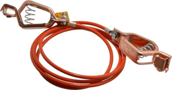 Hubbell Workplace - 19 AWG, 5 Ft., Alligator Clip, Grounding Cable with Clamps - Orange, Includes 2 Alligator Clips, Federal Specification A-A-59466-010 - A1 Tooling