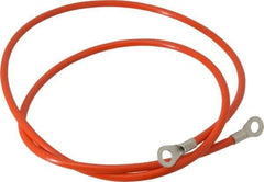 Hubbell Workplace - 19 AWG, 3 Ft., Terminal, Grounding Cable with Clamps - Orange, Includes (2) 1/4 Inch Terminals - A1 Tooling