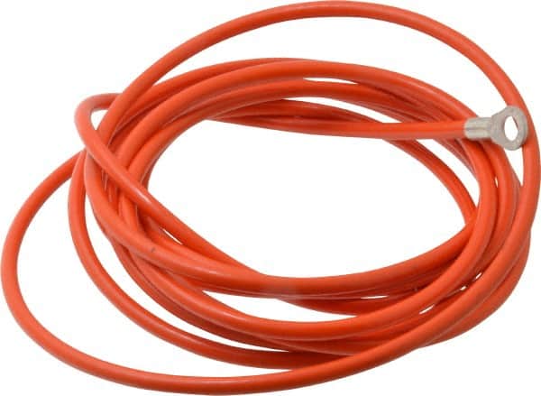 Hubbell Workplace - 19 AWG, 10 Ft., Terminal, Grounding Cable with Clamps - Orange, Includes (2) 1/4 Inch Terminals - A1 Tooling